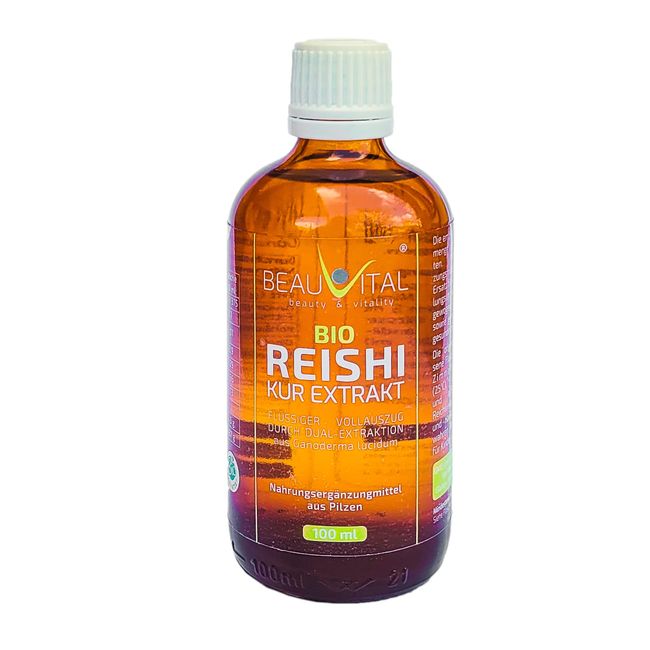 Bio Reishi Extrakt flüssig | Vollauszug Ganoderma aus Reishi Pulver durch Dualextraktion in Glyzerin, 100ml