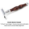 Parker Safety Razor, 45R Heavyweight Double Edge Safety Razor – 3 Piece Design with 4 Inch Handle - Solid Brass Frame for Durability –5 Parker Double Edge Razor Blades Included