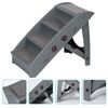 Wide Foldable Pet Stairs 4 No Slide Steps w/ Support Frame for High Bed Gray