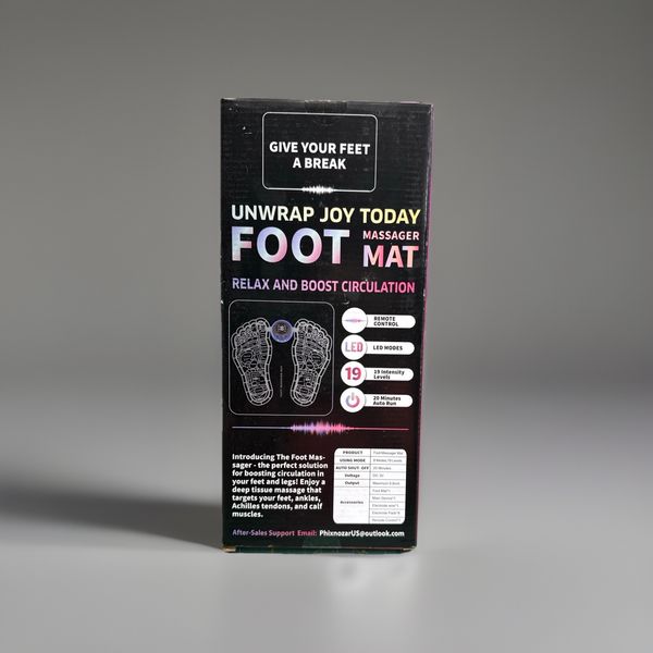Foot Massager Mat EMS Pad 19 Intensity Levels w/ Remote Boost Circulation