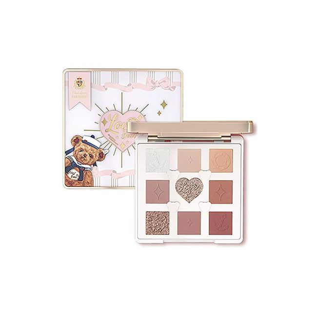 Flower knows (Flower Nose) Love Bear 9 Color Eyeshadow Palette (Red Bean Milk Tea) 1EA