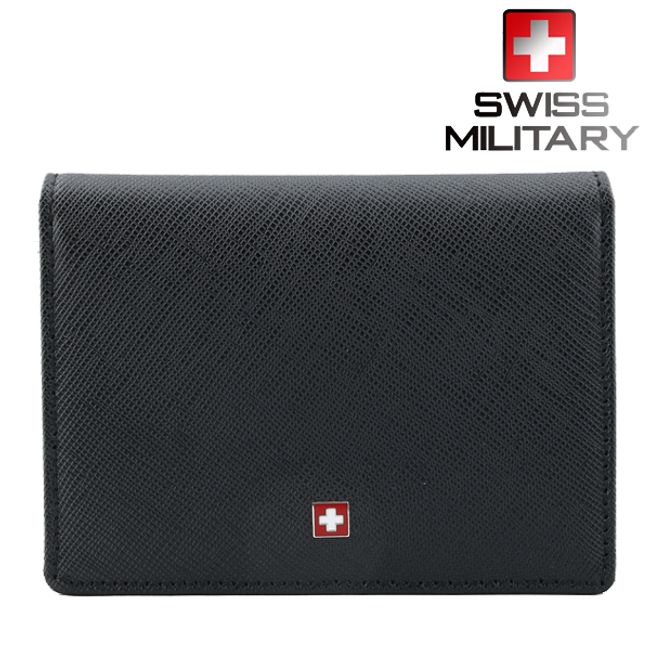 Swiss Military Saffiano Pattern Black Business Card Wallet