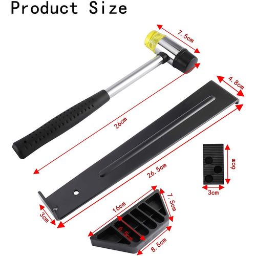 23Pcs Laminate Flooring Kit Laminate Floor Fitting Tools Laminate Wood Flooring Installation Kit with 20 Spacers, Tapping Block, Pull Bar and Mallet