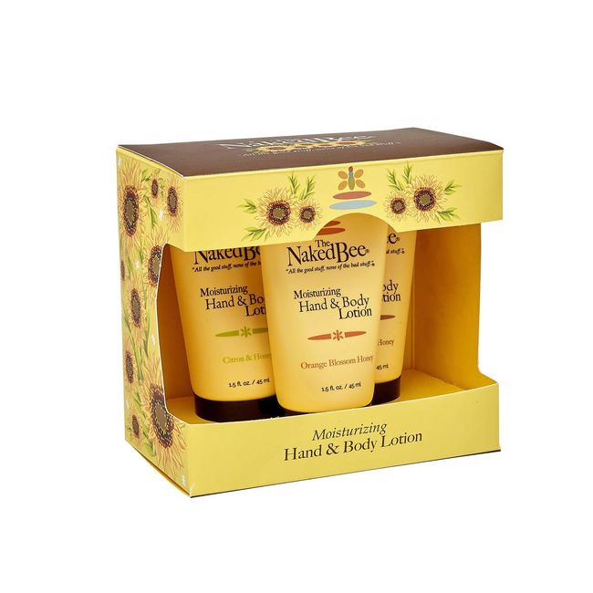 The Naked Bee Moisturizing Hand and Body Lotion, enriched with Orange Blossom Honey 1.5 Ounce, Citron & Honey 1.5 Ounce, Coconut & Honey 1.5 Ounce, 3 Pack