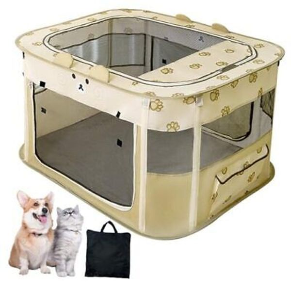 Portable Pet Playpen Foldable Dog Play Pen Collapsible Cat Tent Durable M