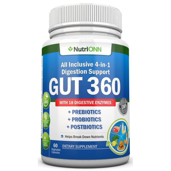 GUT 360 – Probiotics, Prebiotics & Postbiotics with Digestive Enzymes