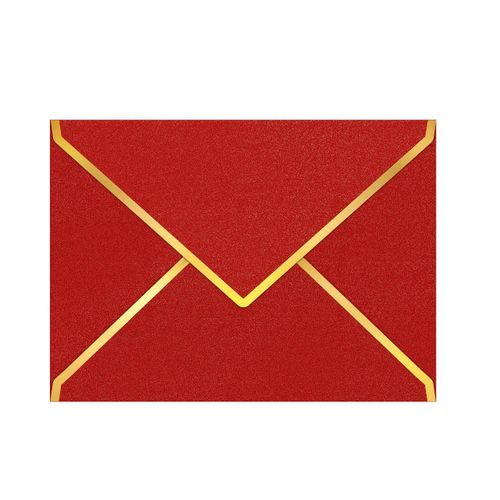 30 Pack 5x7 Envelopes for Invitations, 250g Small Red Envelopes Business Mailing Envelopes with Gold Foil V Flap Gold Seal, A7 Envelopes for Wedding Thank You Cards Birthday Baby Shower Cards(Red)