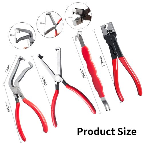 4 Pieces Electrical Disconnect Pliers for Cars, Automotive Electrical Plug Connector Disconnect Tool and Connector Separator and Hose Clamp Pliers