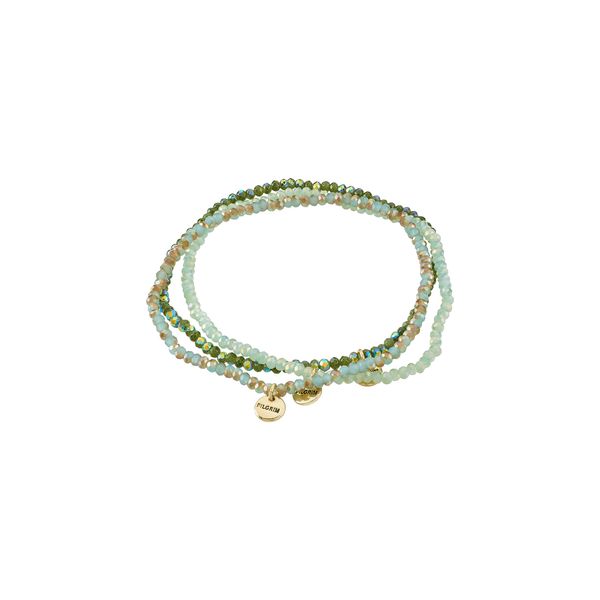 PILGRIM Indigo 3-in-1 Bracelet Set, 17 cm, Glass Brass Rubber
