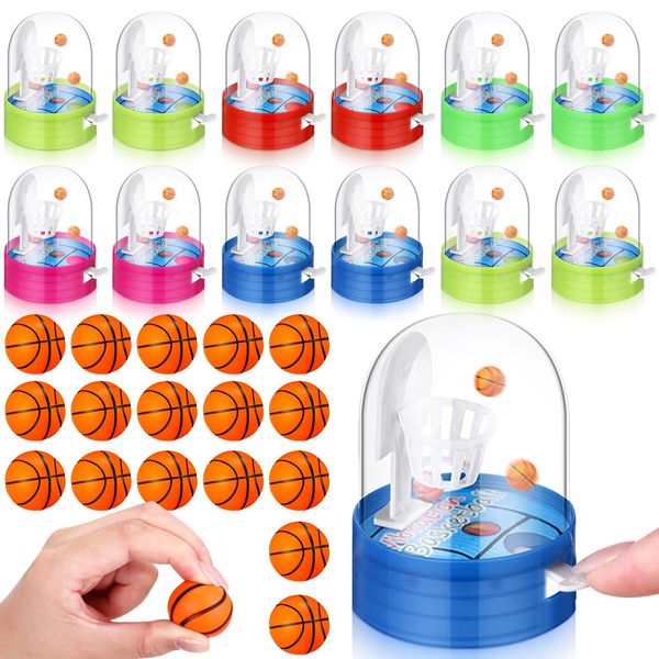 Blosssound 36 Pcs Mini Basketball Games Party Favors Includes 18 Handheld Finger Basketball Shooting Games 18 Small Soft Foam Basketball Stress Balls Classroom Rewards Basketball Sports Party Supplies