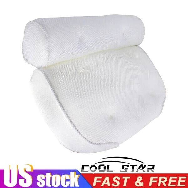 Rectangle 3D Mesh Bath Pillow Spa Pillow With Suction Cup For Hot Tub Bathtub