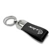 Dodge SRT Hellcat Black Leather Strap Chrome Metal Key Chain