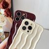Caseative for iPhone 16 Pro Max Case,Water Ripple Pattern Curly Wave Frame Soft Phone Case (Red)