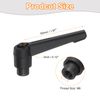 sourcing map 2Pcs M6 Adjustable Knobs Handle Female Thread Push Button Ratchet Quick Release Locking Rotating Bolt for Lathe Machinery, Black