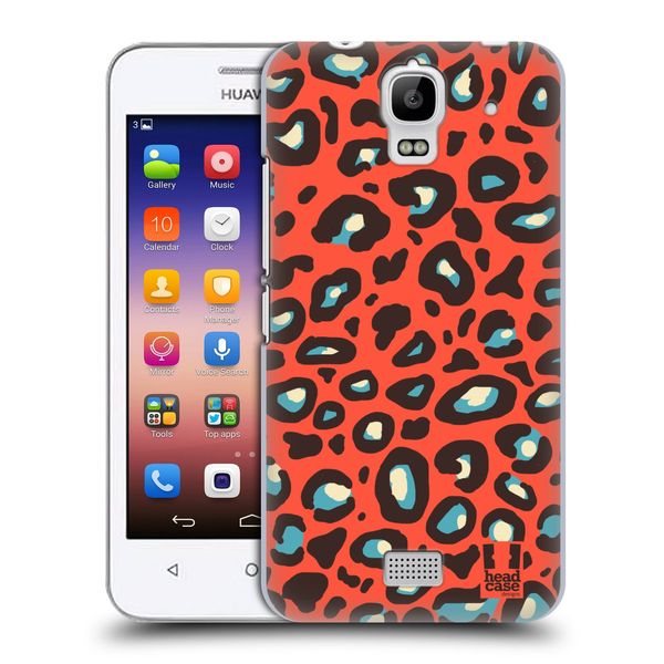 Head Case Designs Orange Leopard Mad Print 2 Hard Back Case Compatible With Huawei Y360 / Y3