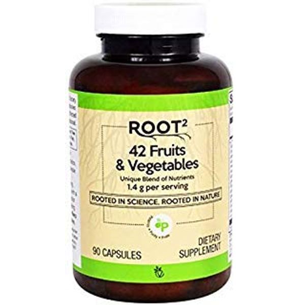 Vitacost ROOT2 42 Fruits and Vegetables 1.4 Gram Per Serving - 90 Capsules