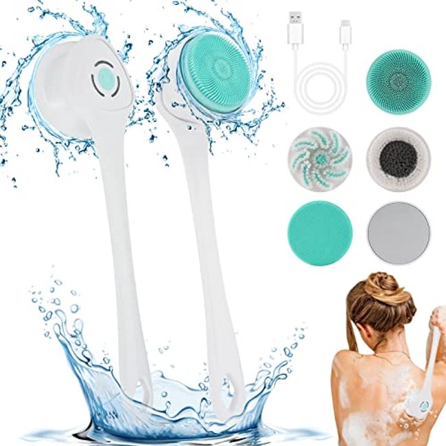 Electric Body Brush Back Scrubber for Shower Rechargeable Exfoliating Bath  US