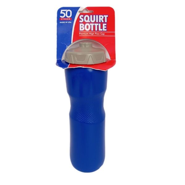 50 Strong Squirt Water Bottle with One-Way Valve - 28 Oz. Blue