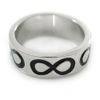 Avalaya Black Enamel Infinity Band Ring/Rhodium Plated/Size 7