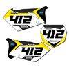 2007 RMZ 450 SG63 Custom MX Number Plates Senge Graphics Kit Compatible with Suzuki