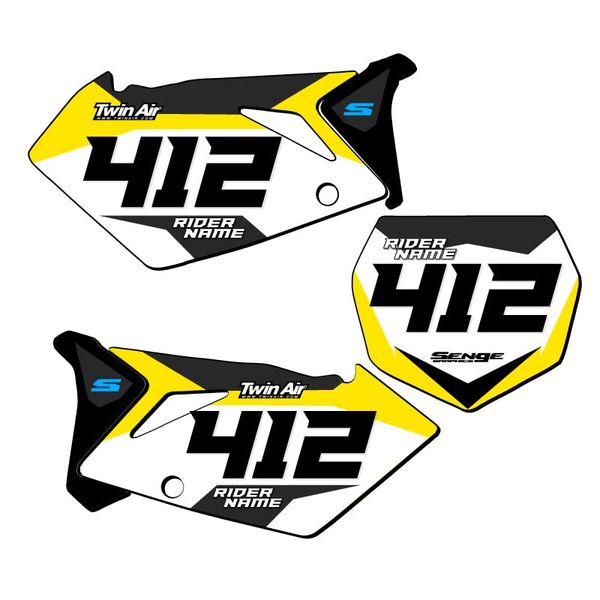 2007 RMZ 450 SG63 Custom MX Number Plates Senge Graphics Kit Compatible with Suzuki