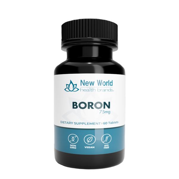 Boron 75mg Mineral Supplement - 60 Count -  High Potency Formula Fast Absorption