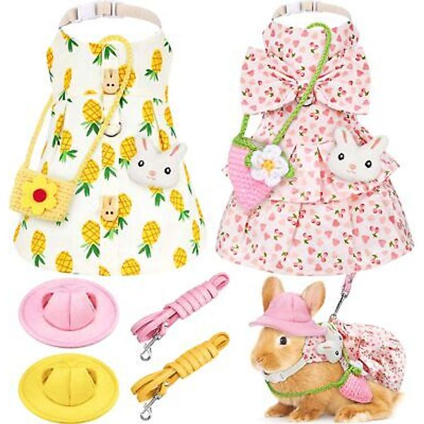 2 Sets Pet Rabbit Small, Pink, Yellow, Pineapple Pattern, Cherry Pattern