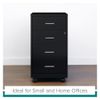 Space Solutions 18" Deep 4 Drawer Metal Mobile Organizer Black