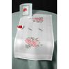 DECO-LINE Floral Trellis 40X100CM Printed Table Runner Embroidery KIT, White