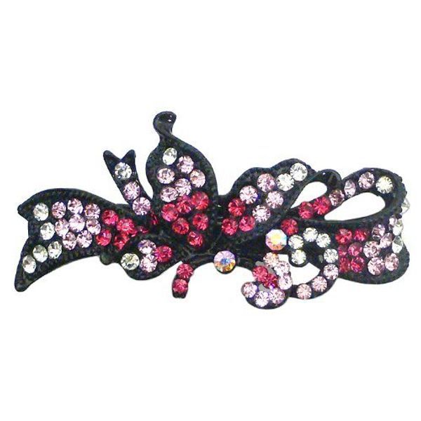 Butterfly Barrette with Black Trim U86750-0082pink