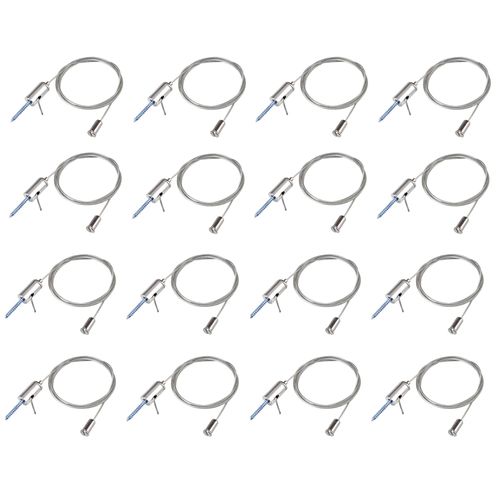 OTTFF 16 Pack 3ft Lighting Suspension Cables Kit, Steel Hanging Chains for LED Panel Aquarium Light, Load 6.6 Ib