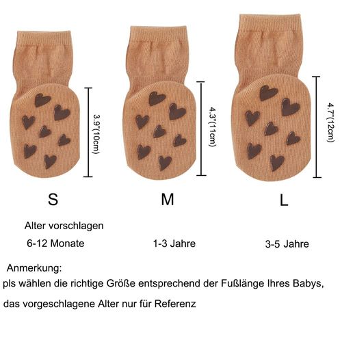Exemaba Non-Slip Socks for Baby Girls and Boys, 5 Pairs, Kids Slipper Socks, Sports Socks