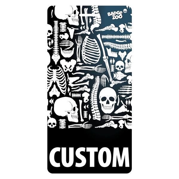 Custom Double Sided Vertical Badge Buddy with 20 Background Options and Multiple Design Options (Skull/X-Ray, Vertical)