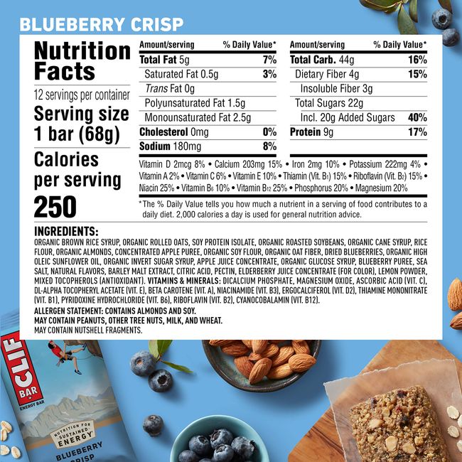 CLIF BARS - Energy Bars - Chocolate Chip - Made with Organic Oats - Plant  Based Food - Vegetarian - Kosher, 2.4 Ounce (Pack of 12)