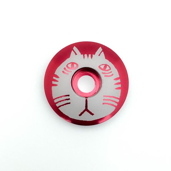 KustomCaps Cat 1 1/8" Bicycle Headset Cap (Red)