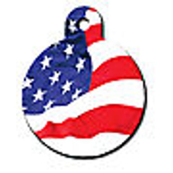 PATRIOTIC FLAG PERSONALIZED LARGE ROUND PET ID TAG