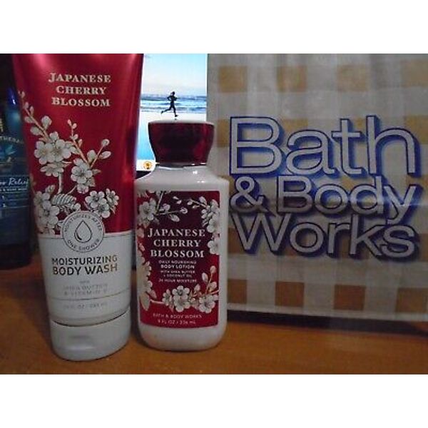 NEW Bath & Body Works "Japanese Cherry Blossom: Body Wash and Body Lotion Set