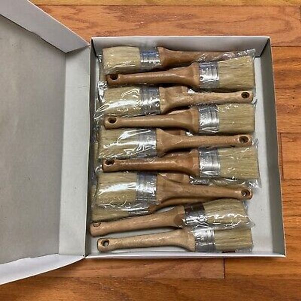 Wholesale lot: Natural Oval Furniture Chalk Paint Brush - 1.5 inch - Box of 16