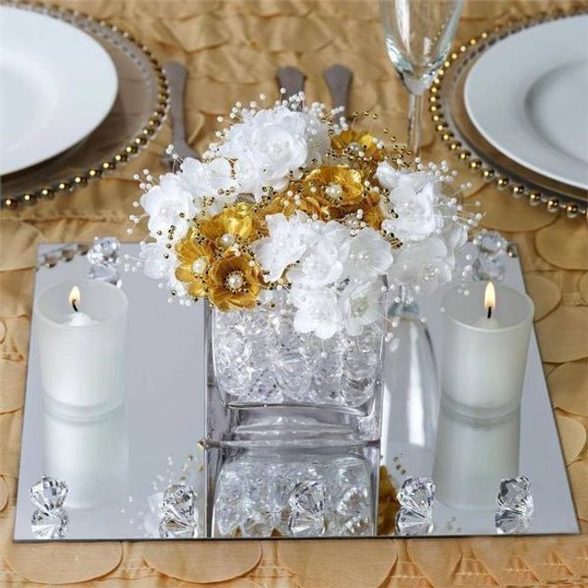 12 pcs 12" Square MIRRORS Wedding Reception CENTERPIECES Wholesale Supplies SALE