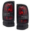 Fits Dodge Ram 1994-2001 Black Textured Tail Light Covers Ram Logo Left + Right
