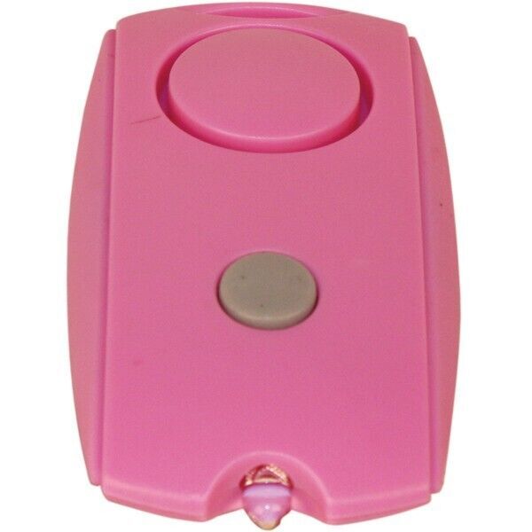 Pink Mini Personal Alarm with Keychain LED Flashlight and Belt Clip