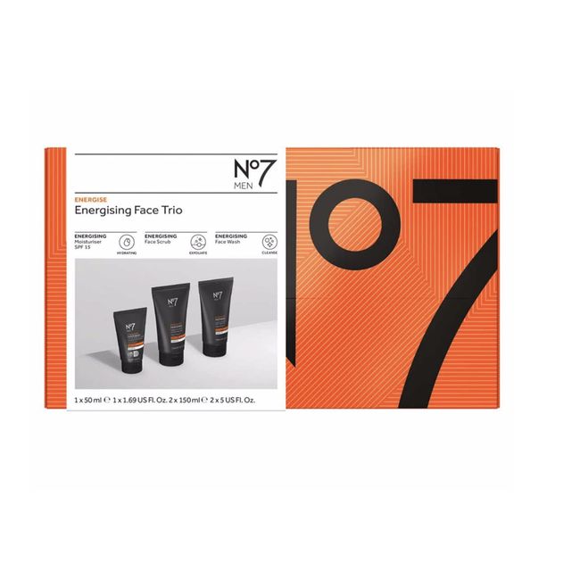 No7 Men Energising Face Trio Moisturiser Face Wash Face Scrub