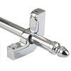 Bright Chrome Stair Rods/Runner - 40" Length, 1/2" Diameter - Includes Hinged Brackets and Acorn Finials