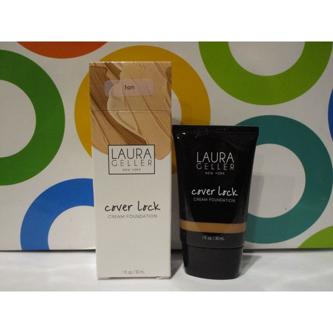 LAURA GELLER ~ COVER LOCK CREAM FOUNDATION ~ TAN ~ 1 OZ BOXED