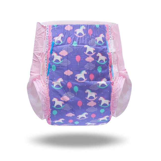 LittleForBig - Blue Nursery Brief Diapers, Plastic Backed