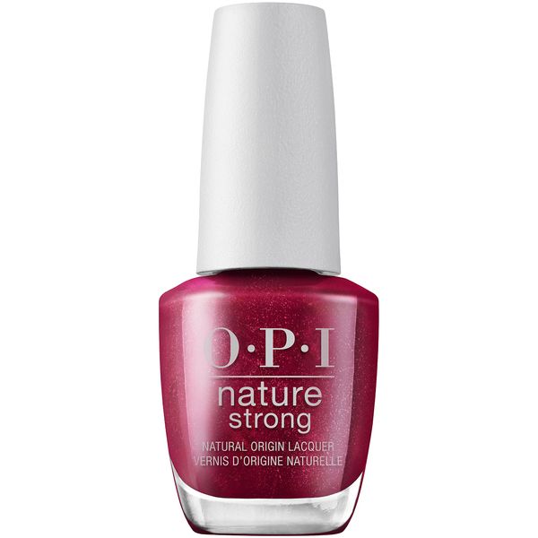 OPI Nature Strong Nail Polish | Quick Dry Vegan Nail Varnish with Long-Lasting Results | Made with Natural Ingredients | Red Shades | Raising Your Voice | 15 ml