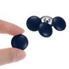 sourcing map 20pcs Leather Covered Button 20mm Metal Round Sewing Buttons, Navy Blue