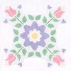 Jack Dempsey Cross-Stitch Tulips Quilt Block, White