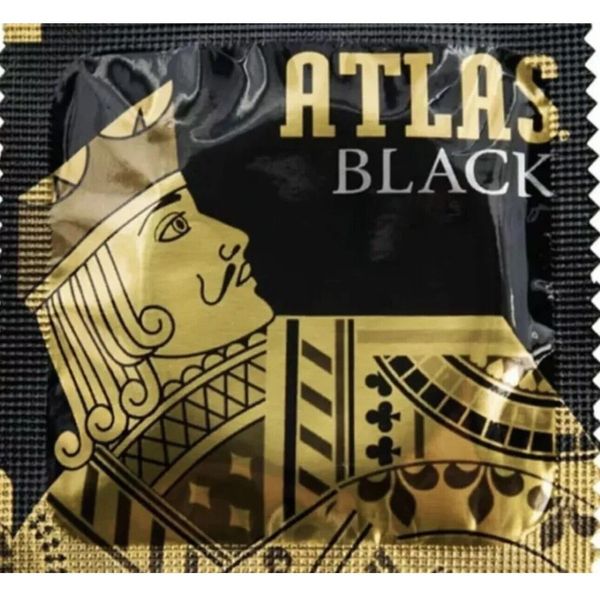 Atlas Black latex lubricated condoms 100 Pack condoms