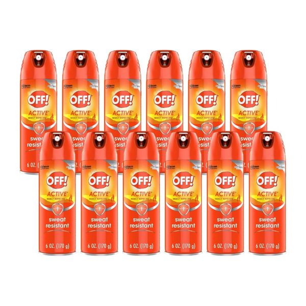 OFF! Active Insect Repellent, Sweat Resistant, Repells Mosquitoes, 6 oz ( Pack of 12)